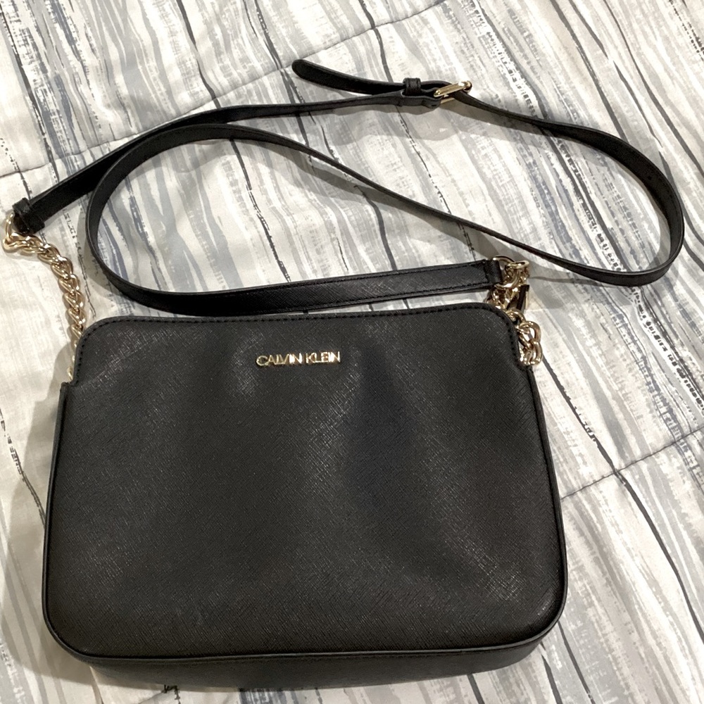 Black with gold Calvin Klein crossbody purse